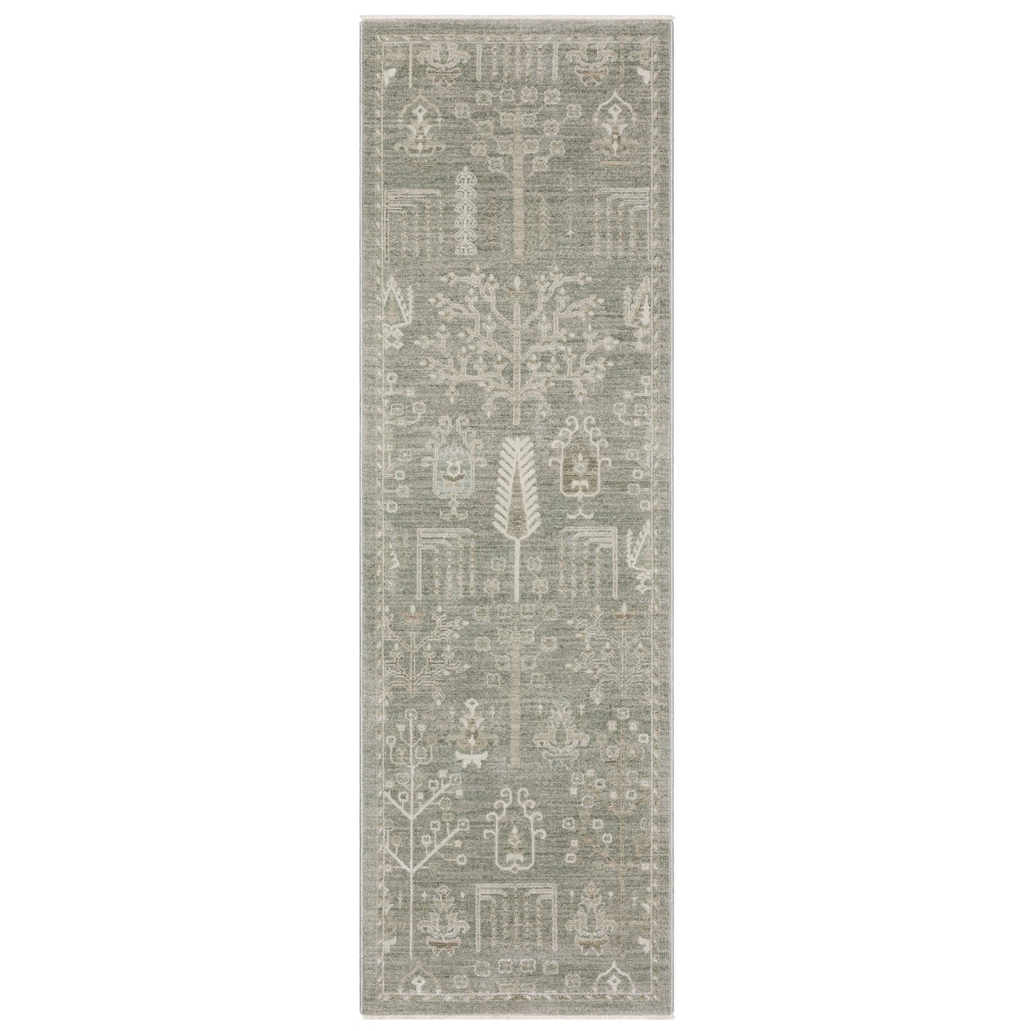 Keaton Kea07 Green/ Beige Floral Oriental Rug