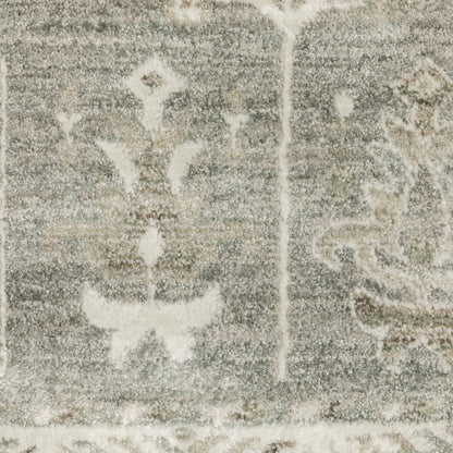 Keaton Floral Green/ Beige Oriental Cut Pile Rug