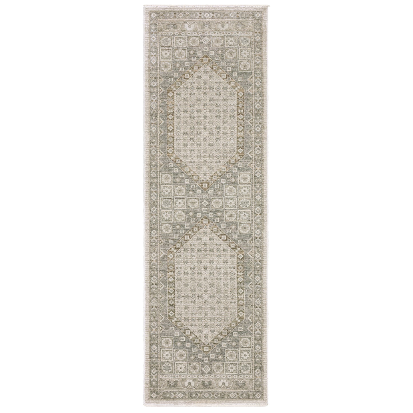 Keaton Kea08 Beige/ Green Medallion Oriental Rug