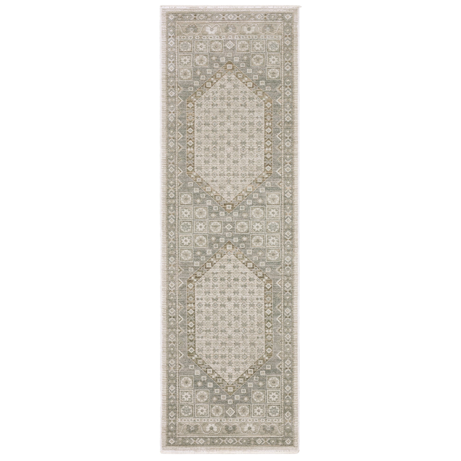 Keaton Kea08 Beige/ Green Medallion Oriental Rug