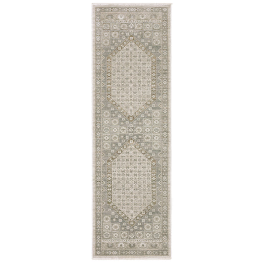 Keaton Kea08 Beige/ Green Medallion Oriental Rug