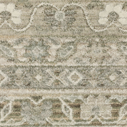 Keaton Medallion Beige/ Green Oriental Cut Pile Rug