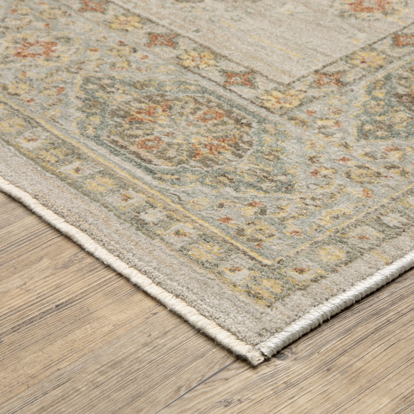 Keaton Floral Beige/ Brown Oriental Cut Pile Rug