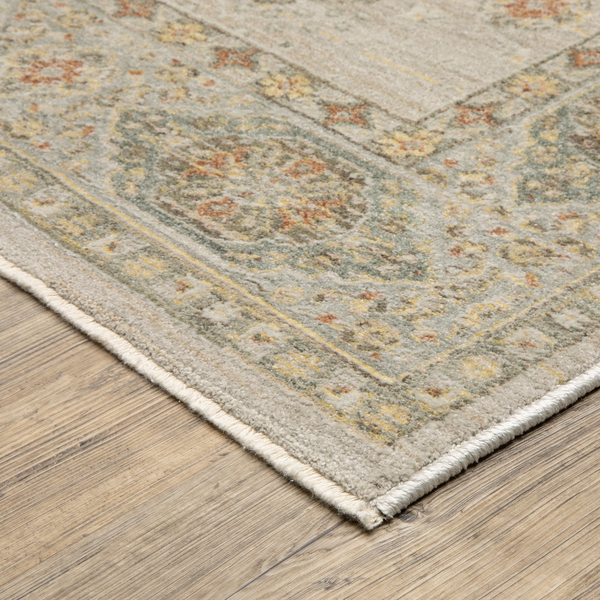Keaton Floral Beige/ Brown Oriental Cut Pile Rug