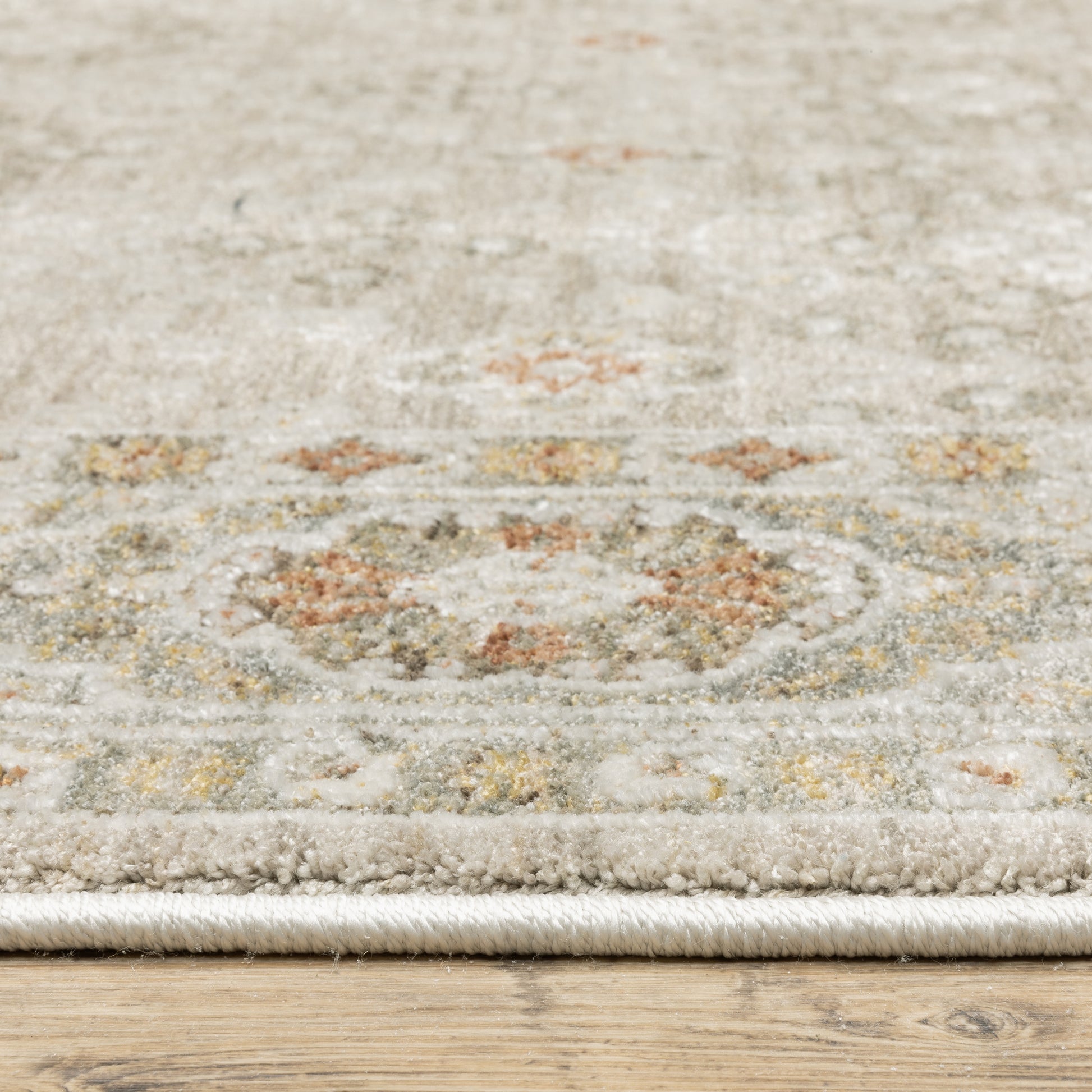 Keaton Floral Beige/ Brown Oriental Cut Pile Rug