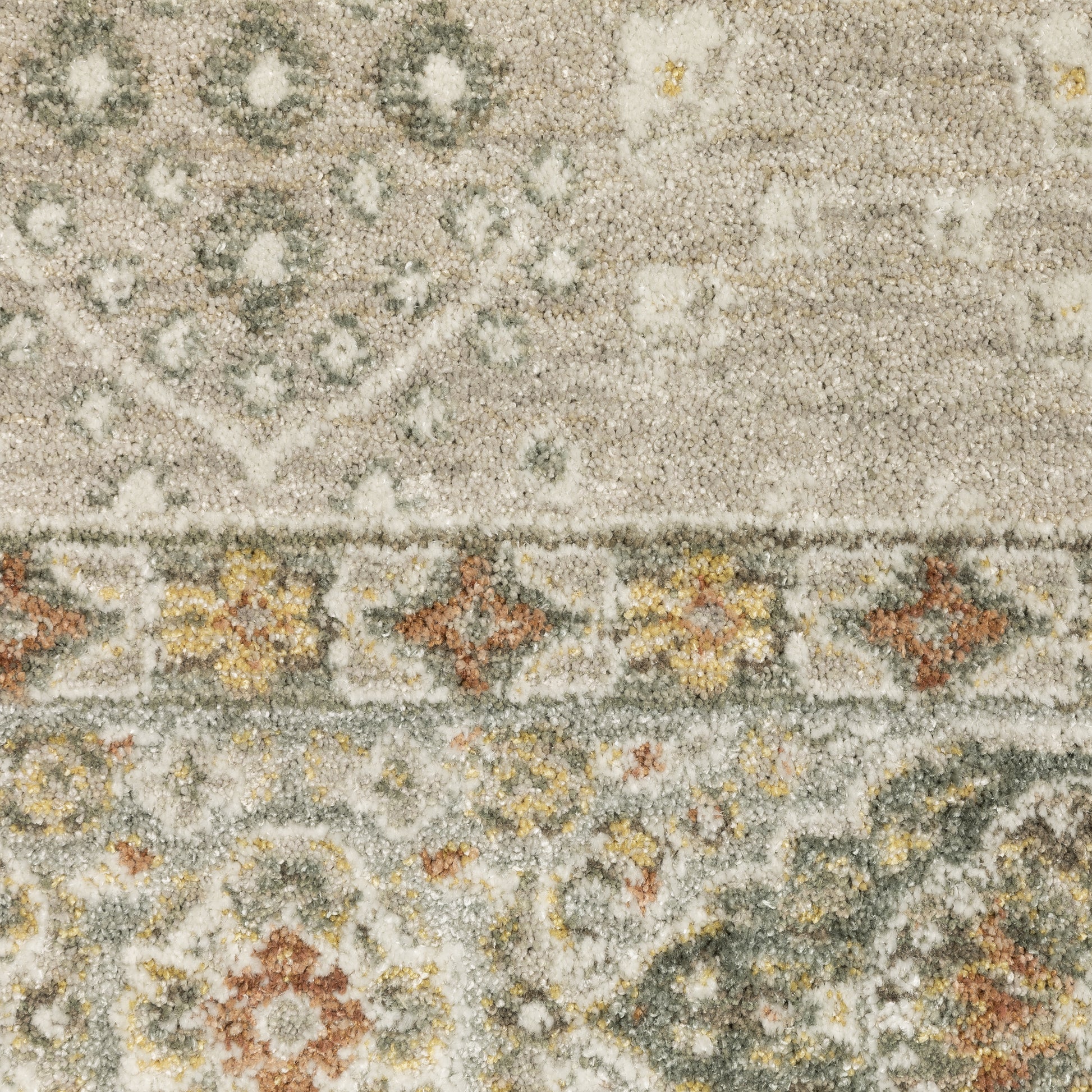 Keaton Floral Beige/ Brown Oriental Cut Pile Rug