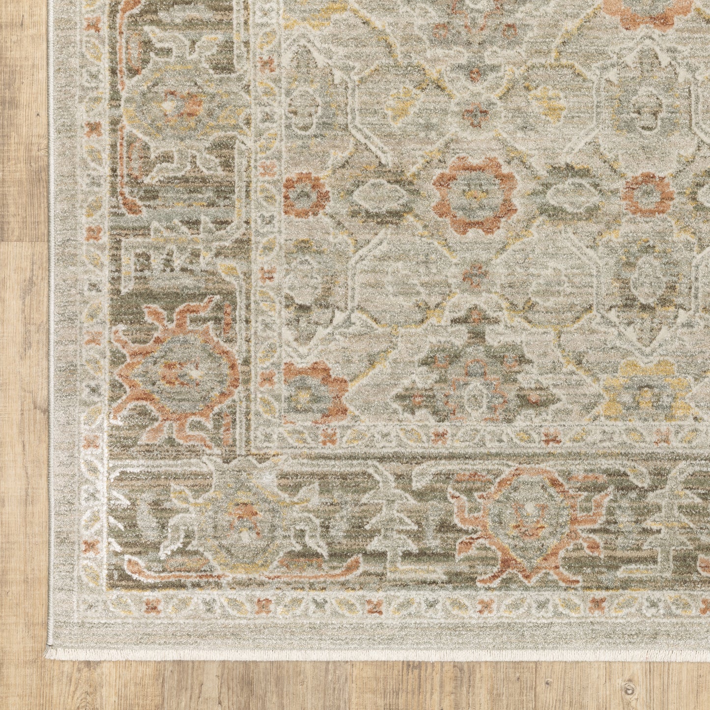 Keaton Floral Beige/ Multi Oriental Cut Pile Rug