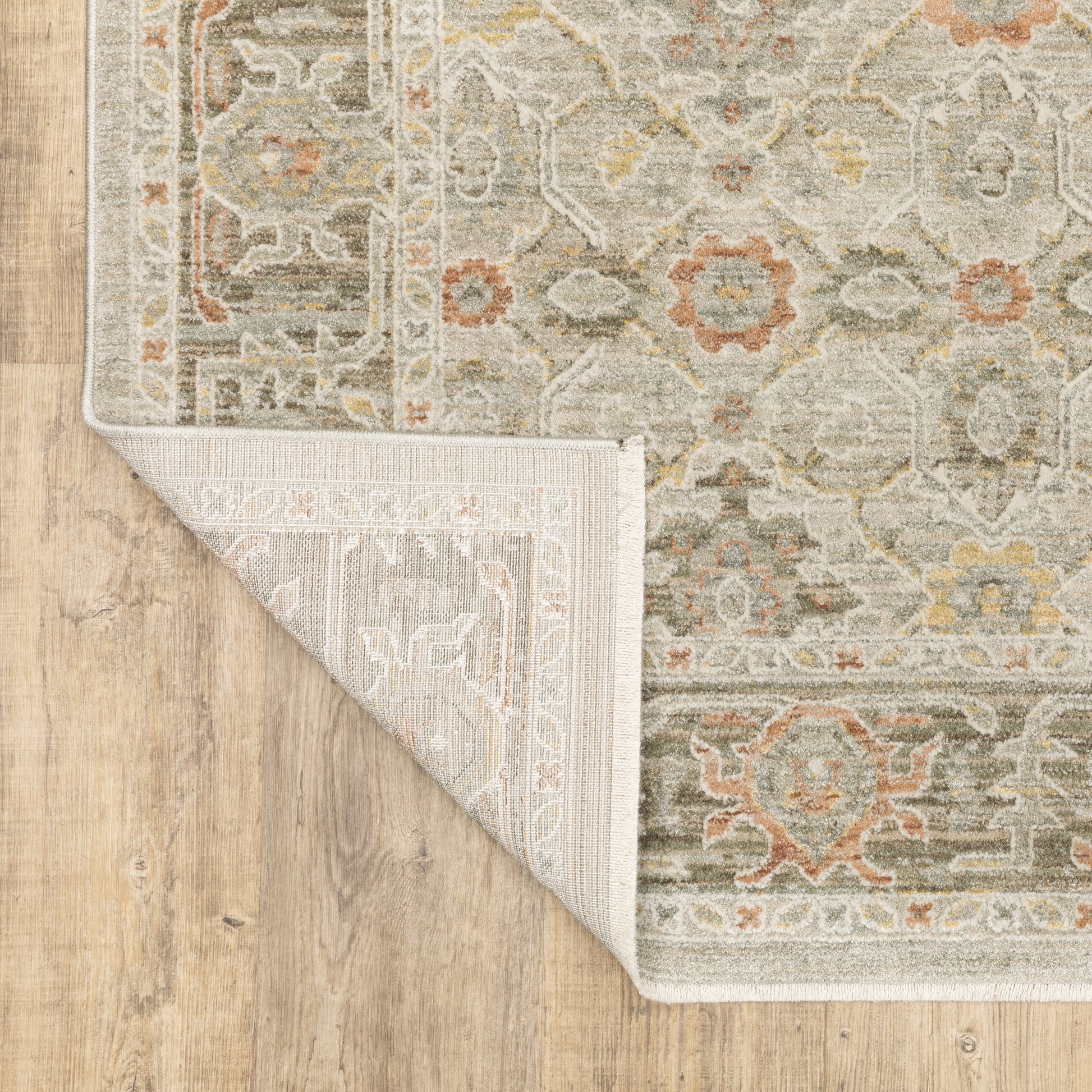 Keaton Floral Beige/ Multi Oriental Cut Pile Rug