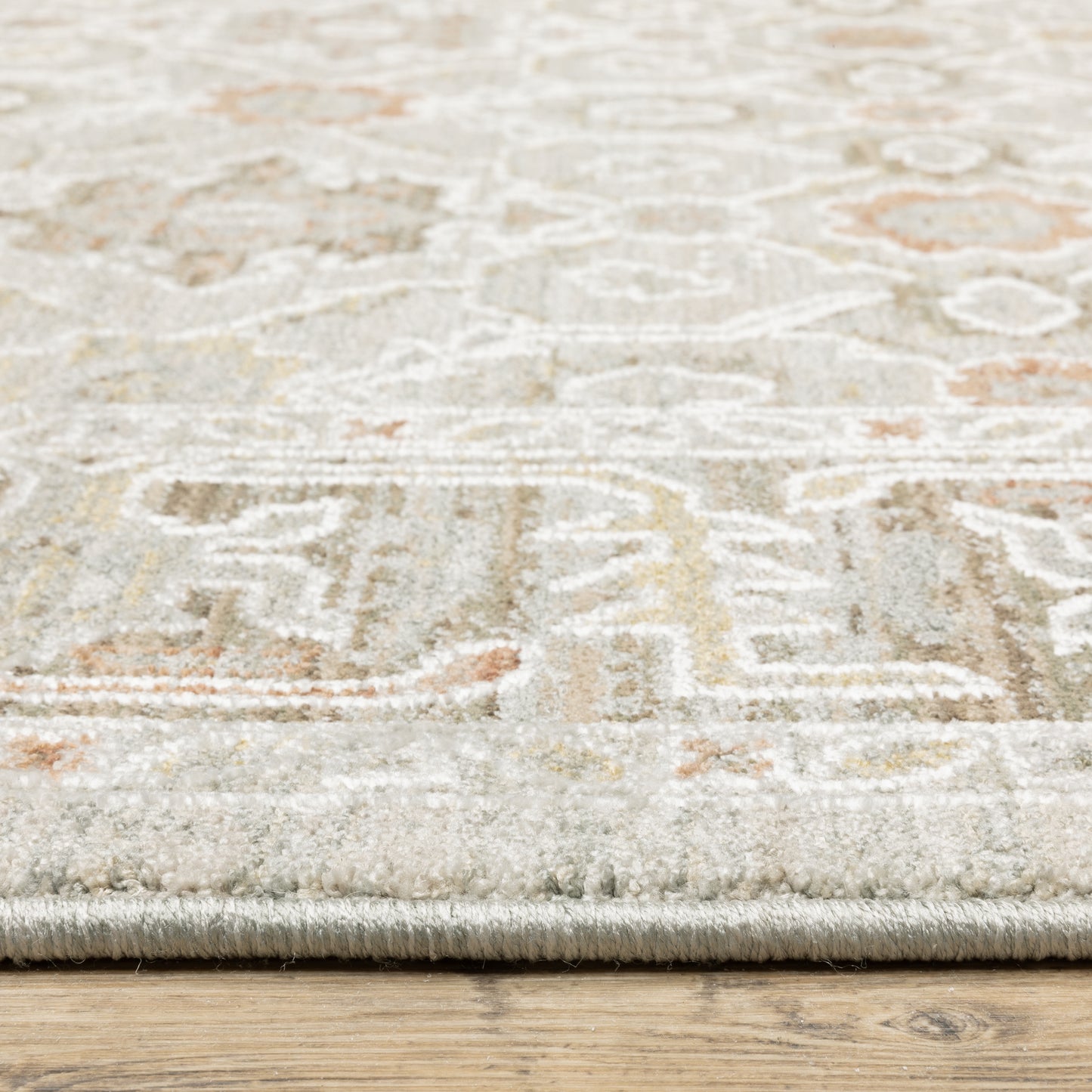 Keaton Floral Beige/ Multi Oriental Cut Pile Rug