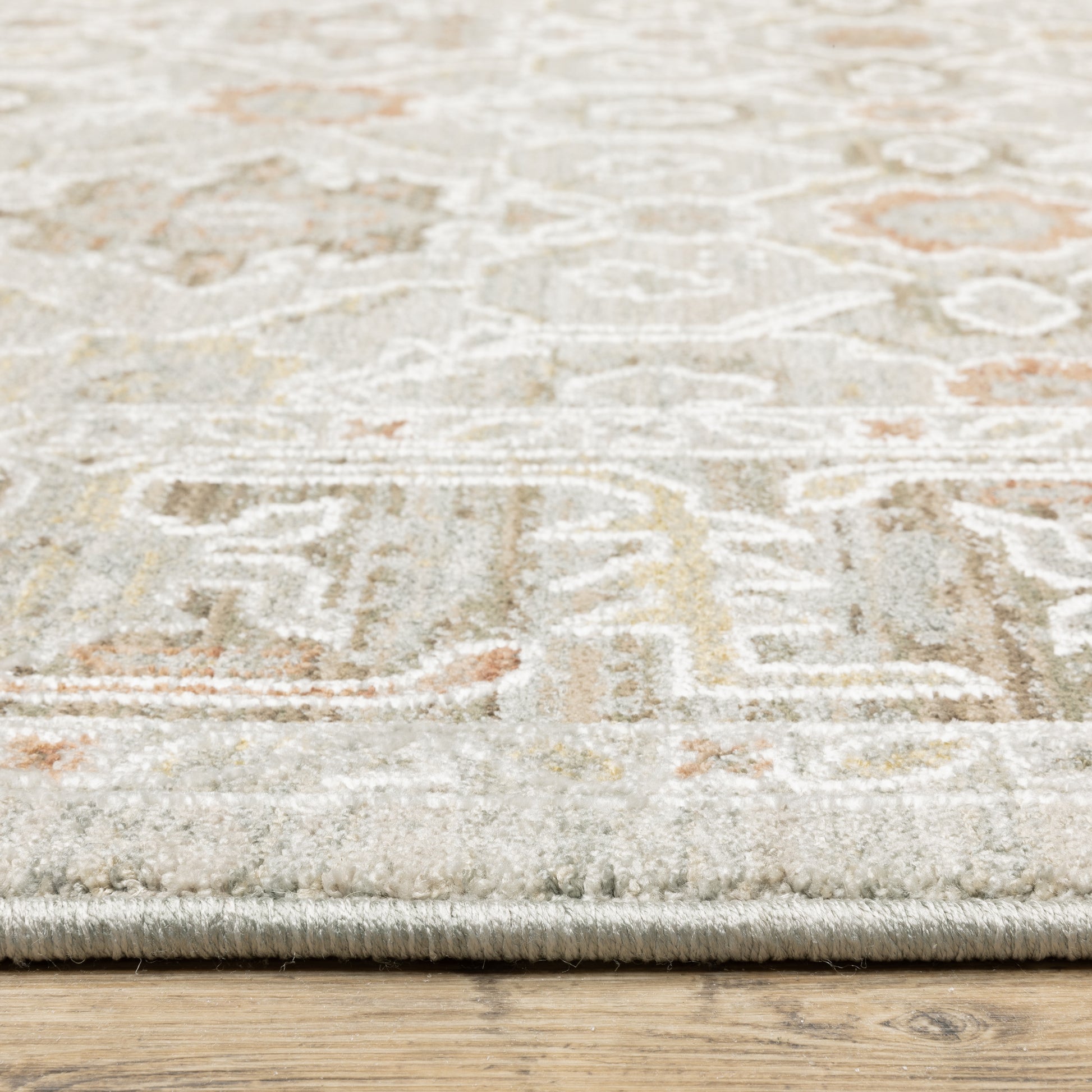 Keaton Floral Beige/ Multi Oriental Cut Pile Rug
