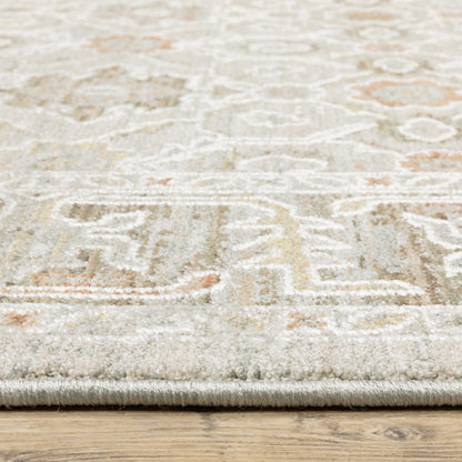 Keaton Floral Beige/ Multi Oriental Cut Pile Rug