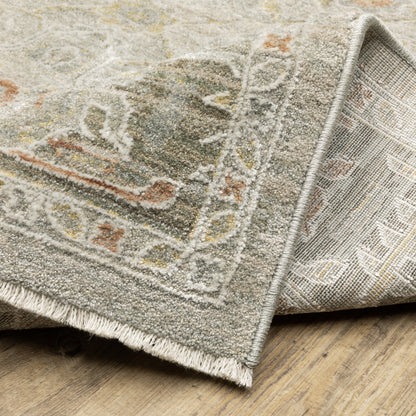 Keaton Floral Beige/ Multi Oriental Cut Pile Rug