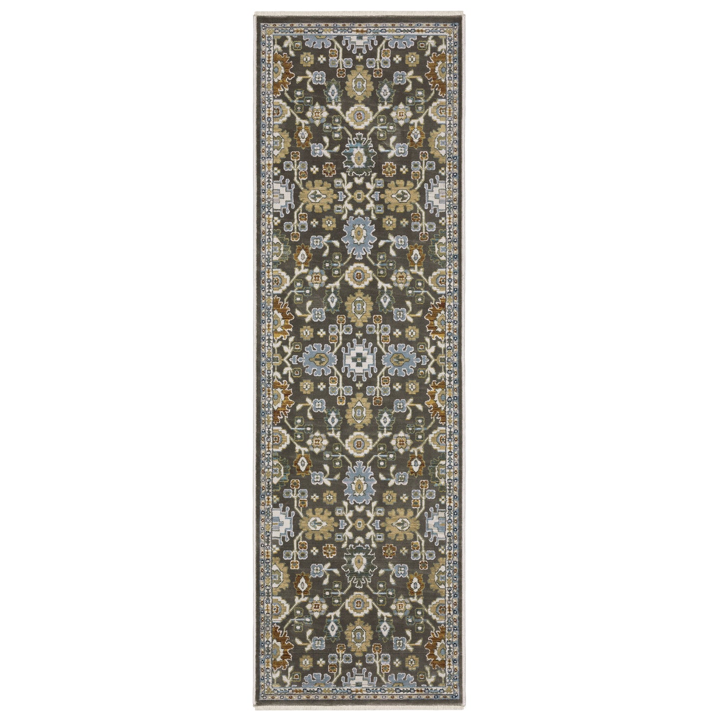 Keira Kei01 Grey/ Multi Floral Oriental Rug