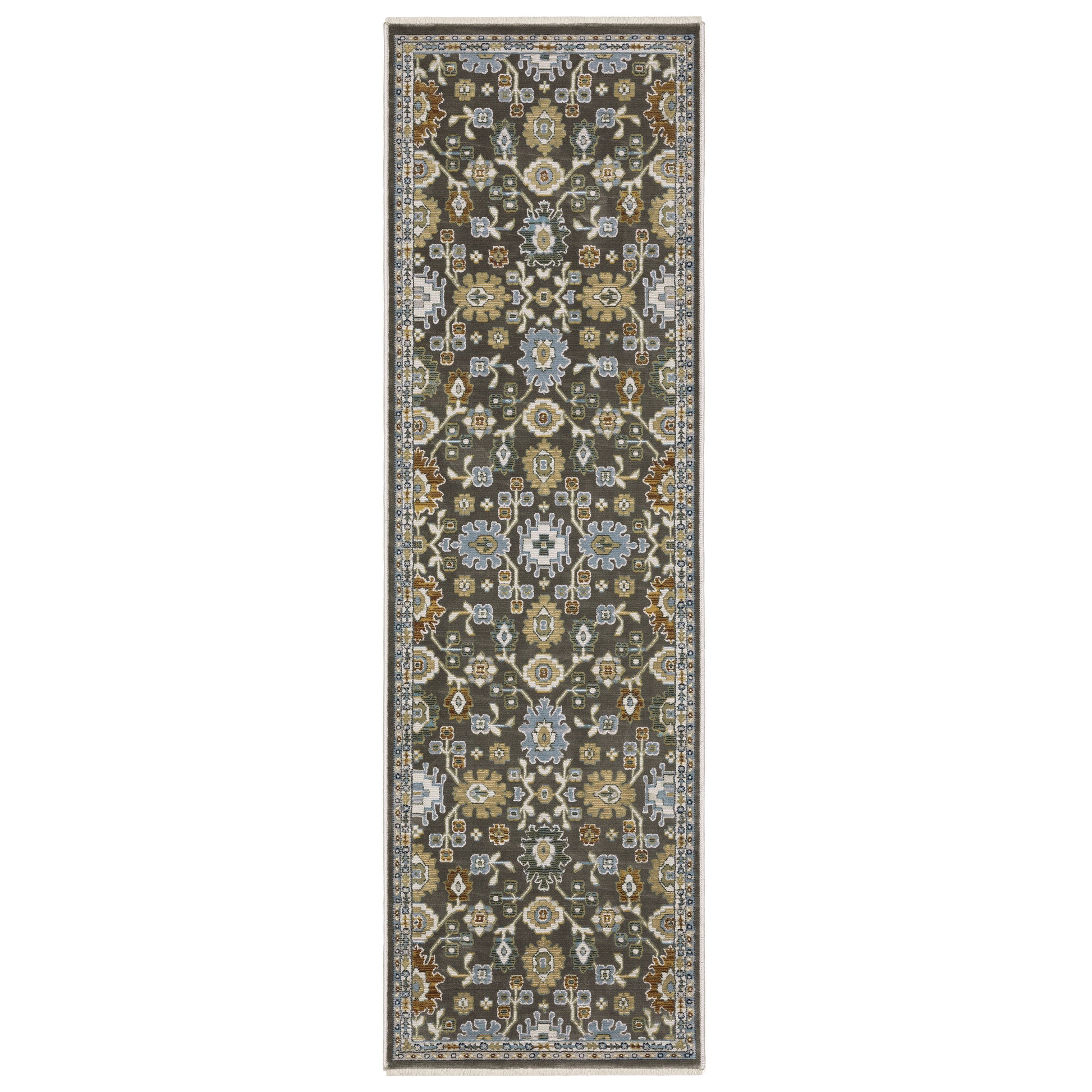 Keira Kei01 Grey/ Multi Floral Oriental Rug