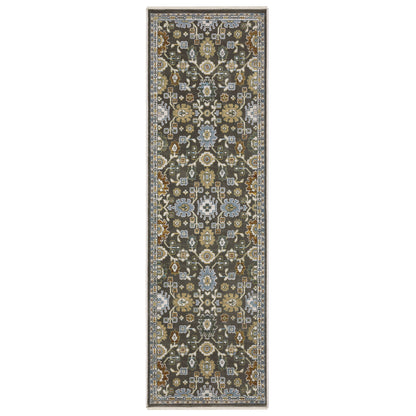 Keira Kei01 Grey/ Multi Floral Oriental Rug