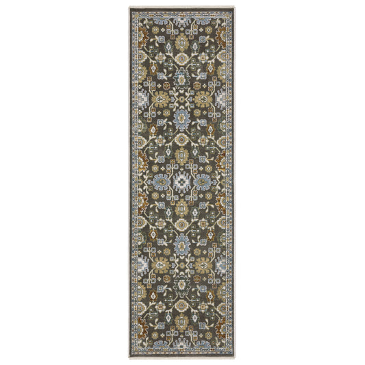 Keira Kei01 Grey/ Multi Floral Oriental Rug