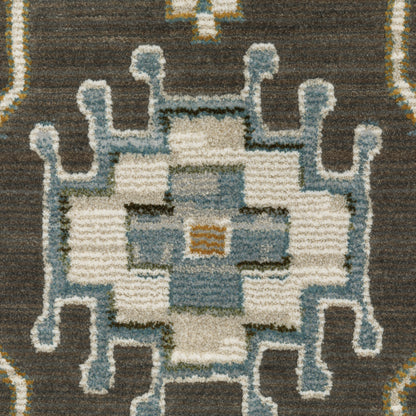 Keira Floral Grey/ Multi Oriental Cut Pile Rug