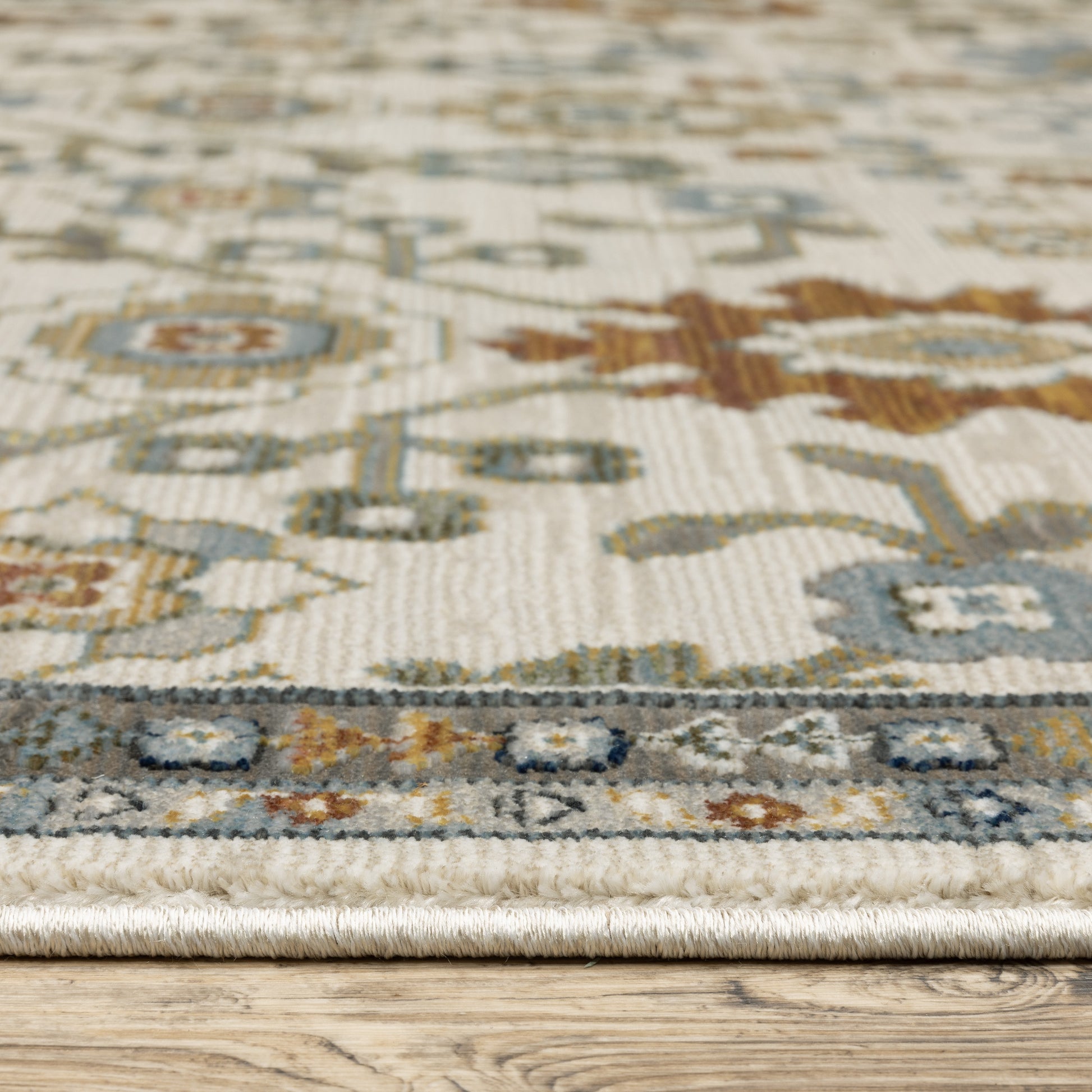 Keira Floral Ivory/ Multi Oriental Cut Pile Rug