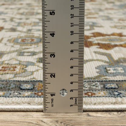 Keira Floral Ivory/ Multi Oriental Cut Pile Rug