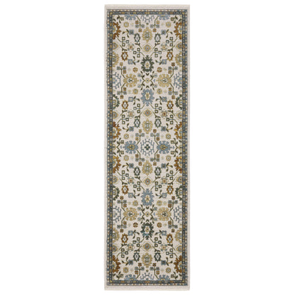 Keira Kei02 Ivory/ Multi Floral Oriental Rug