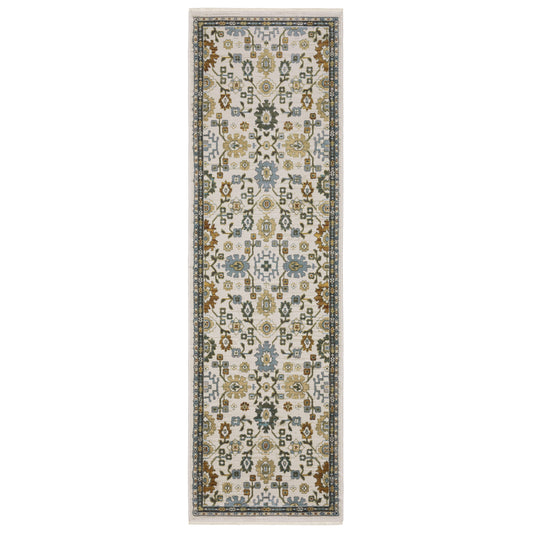 Keira Kei02 Ivory/ Multi Floral Oriental Rug