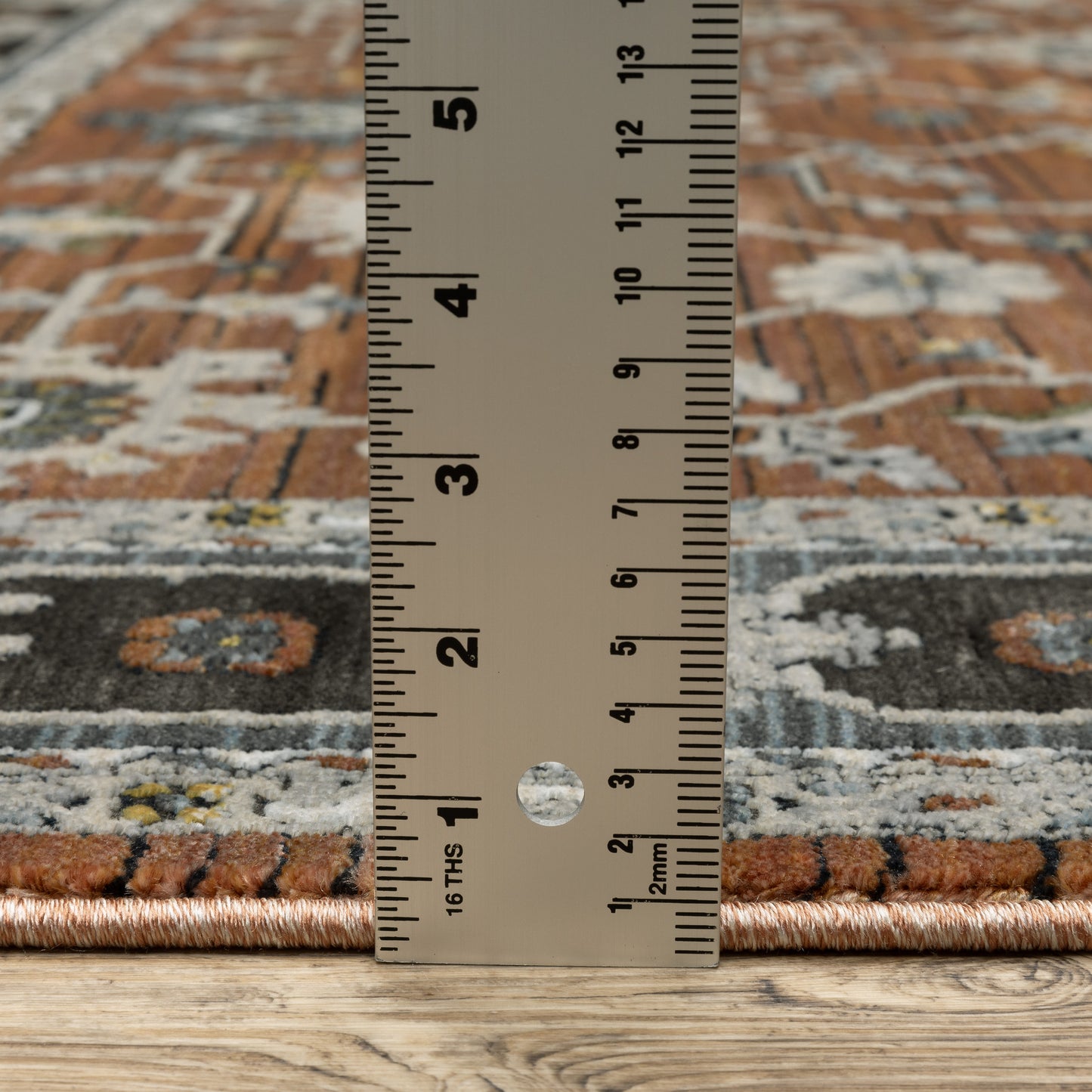 Keira Oriental Rust/ Grey Cut Pile Rug
