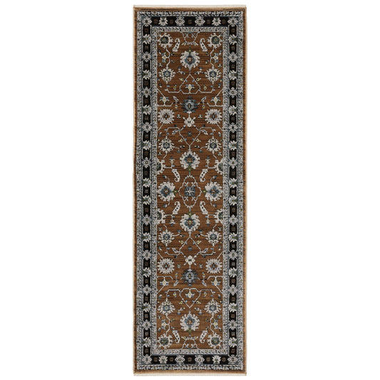 Keira Kei05 Rust/ Grey Oriental Rug