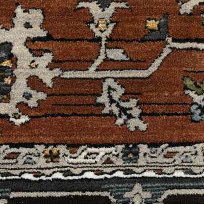 Keira Oriental Rust/ Grey Cut Pile Rug