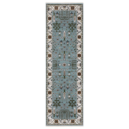 Keira Kei06 Blue/ Green Floral Oriental Rug
