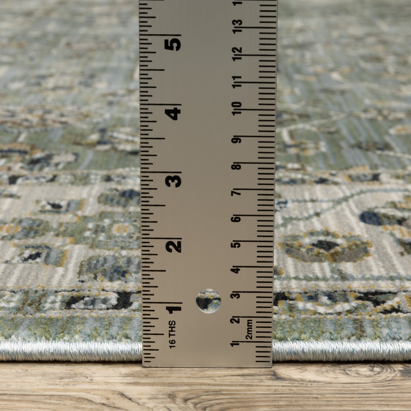 Keira Floral Blue/ Green Oriental Cut Pile Rug