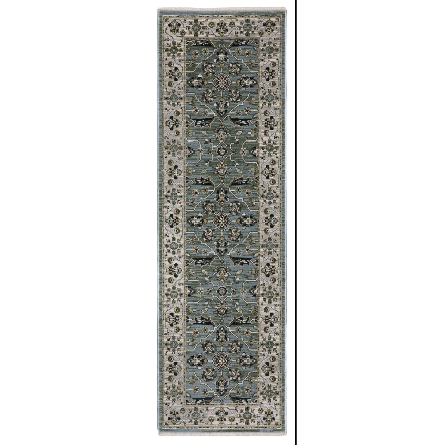 Keira Kei07 Blue/ Green Floral Oriental Rug