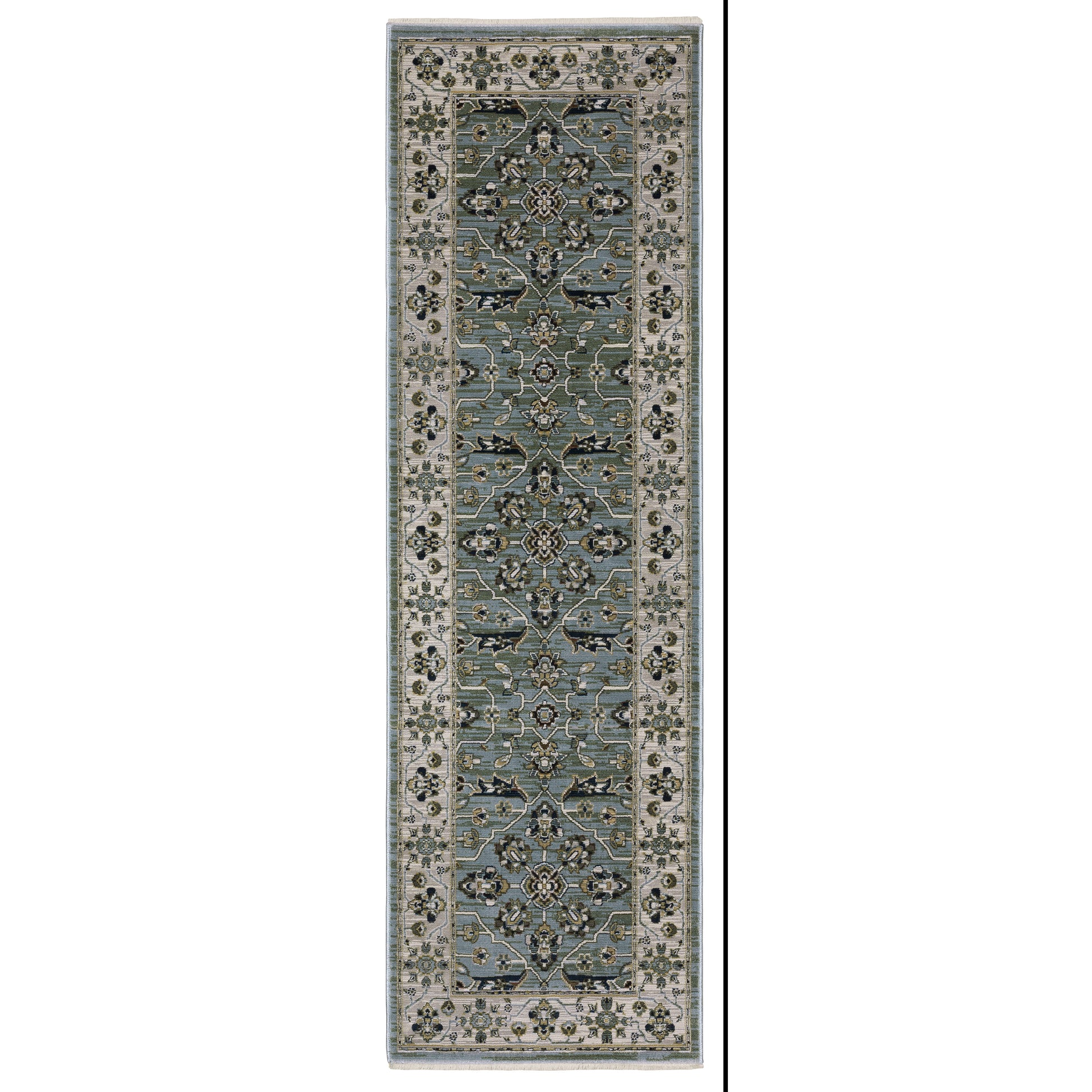 Keira Kei07 Blue/ Green Floral Oriental Rug