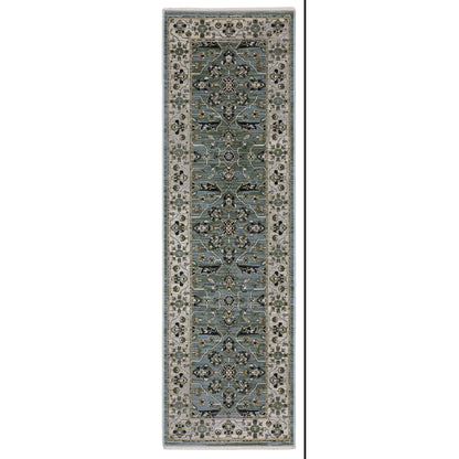 Keira Kei07 Blue/ Green Floral Oriental Rug