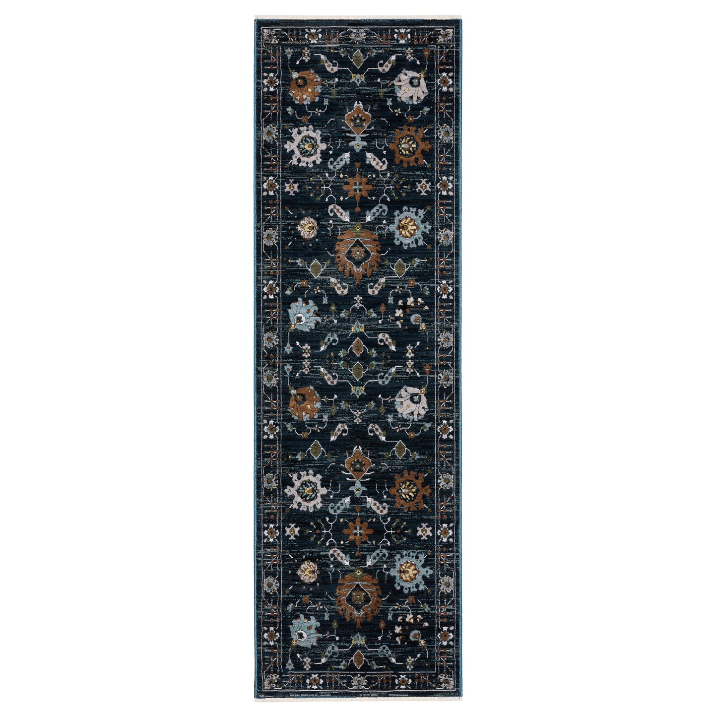 Keira Kei08 Blue/ Rust Oriental Rug