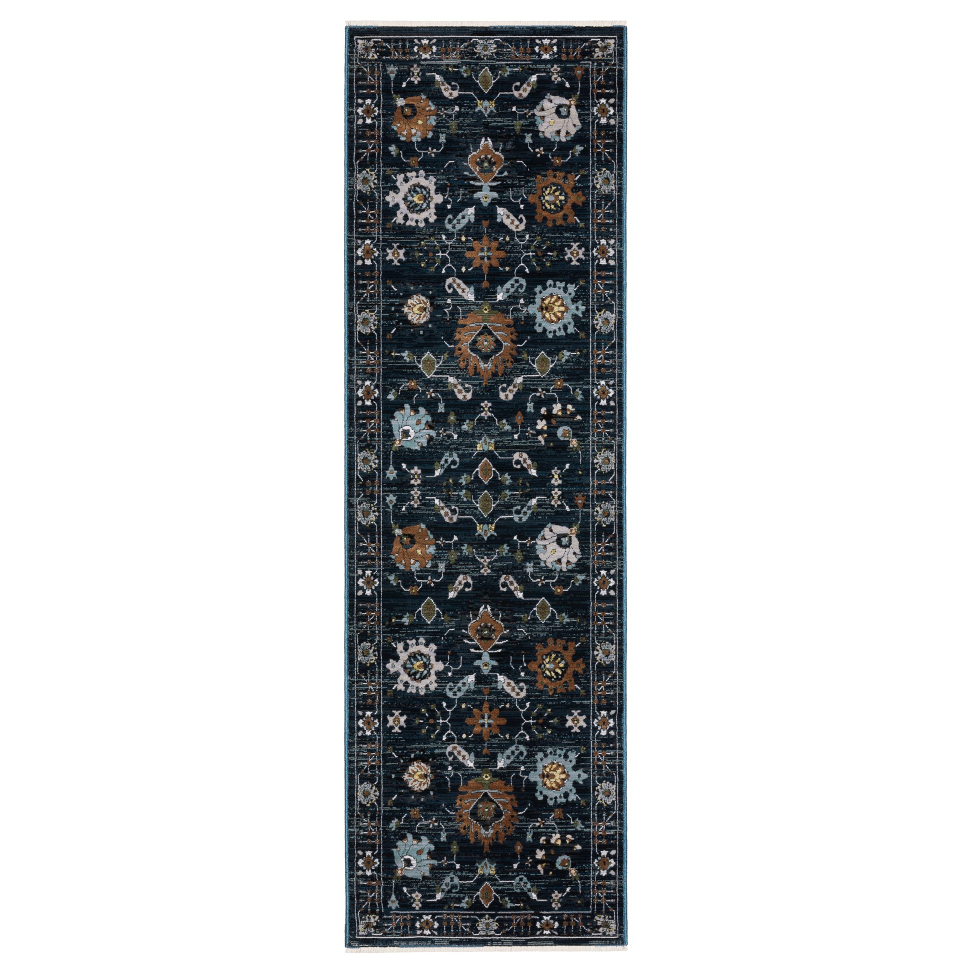 Keira Kei08 Blue/ Rust Oriental Rug