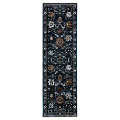 Keira Kei08 Blue/ Rust Oriental Rug