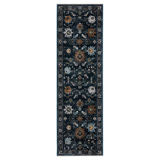 Keira Kei08 Blue/ Rust Oriental Rug
