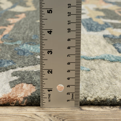 Kipton Abstract Grey/ Blue Mixed Pile Rug