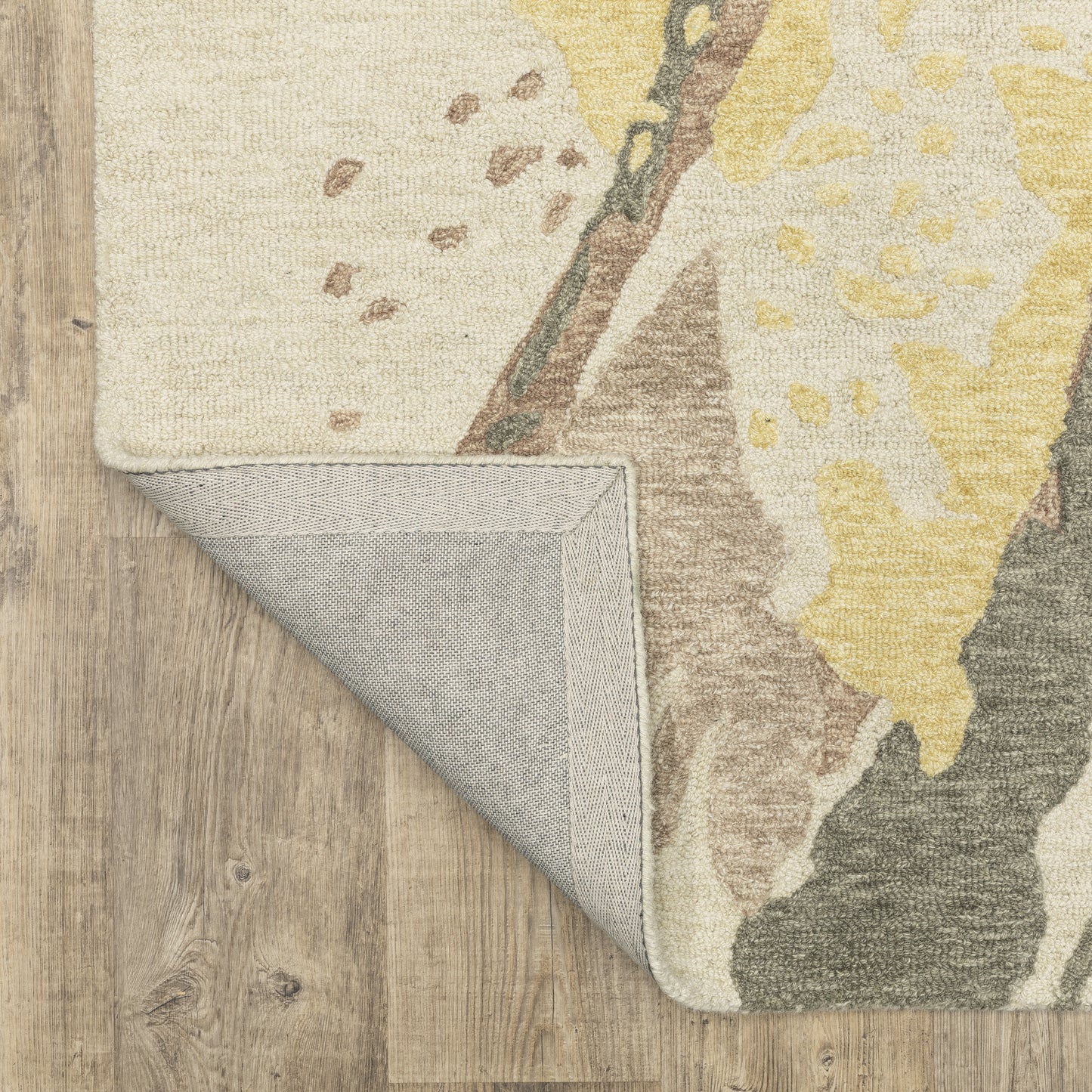 Kipton Abstract Beige/ Yellow Mixed Pile Rug