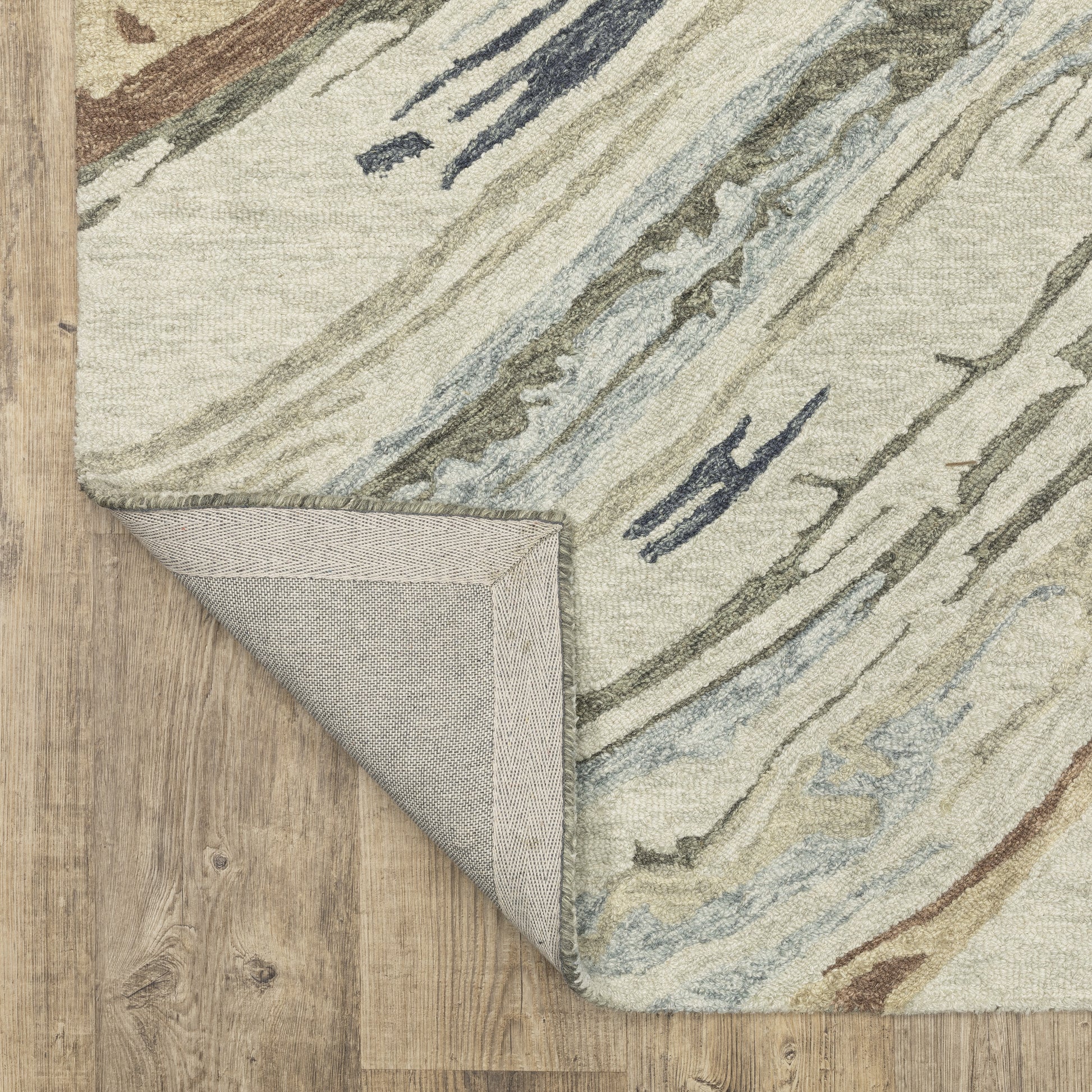 Kipton Abstract Grey/ Blue Mixed Pile Rug