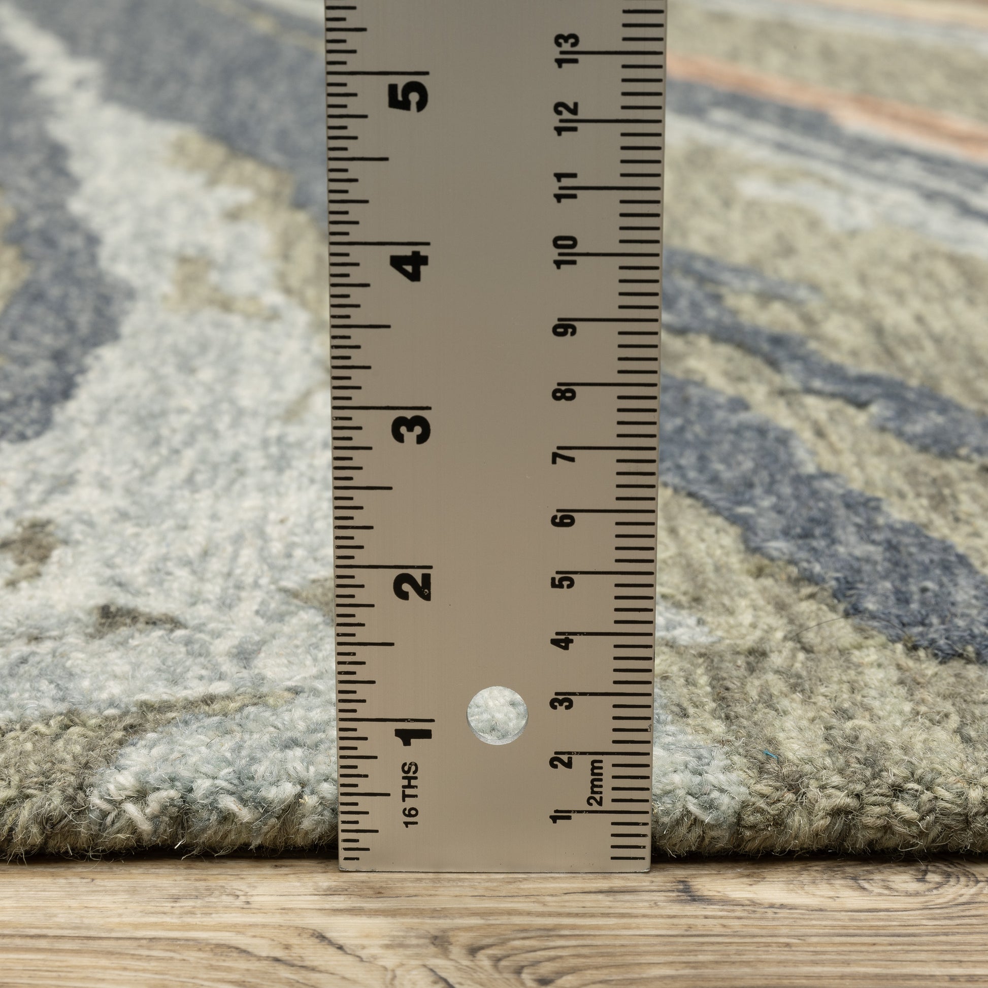 Kipton Abstract Grey/ Blue Mixed Pile Rug
