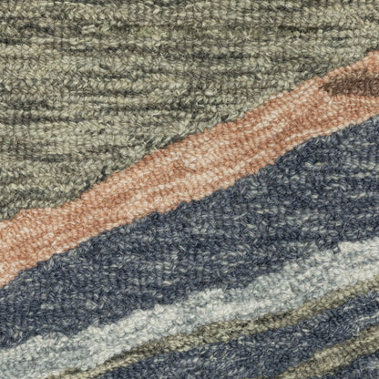 Kipton Abstract Grey/ Blue Mixed Pile Rug