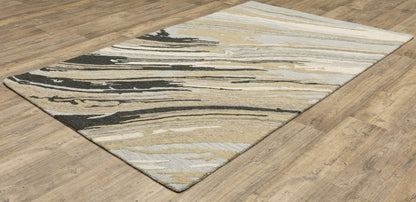 Kipton Abstract Grey/ Gold Mixed Pile Rug