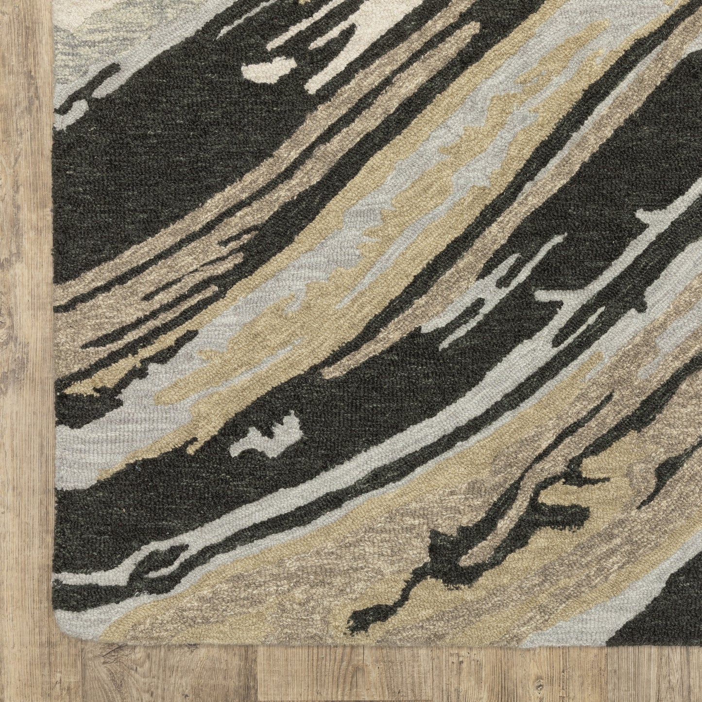 Kipton Abstract Grey/ Gold Mixed Pile Rug
