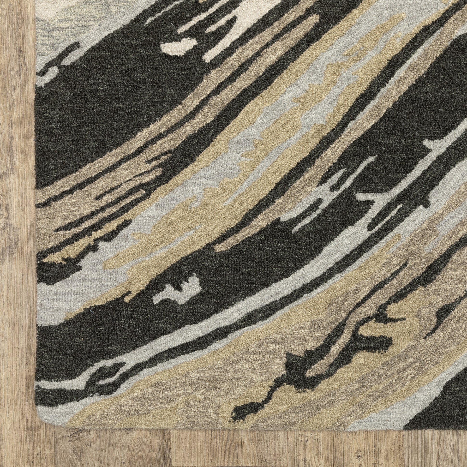 Kipton Abstract Grey/ Gold Mixed Pile Rug