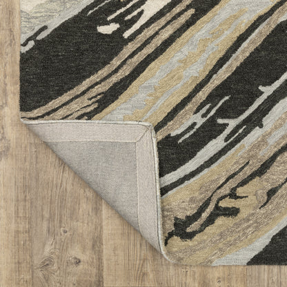 Kipton Abstract Grey/ Gold Mixed Pile Rug