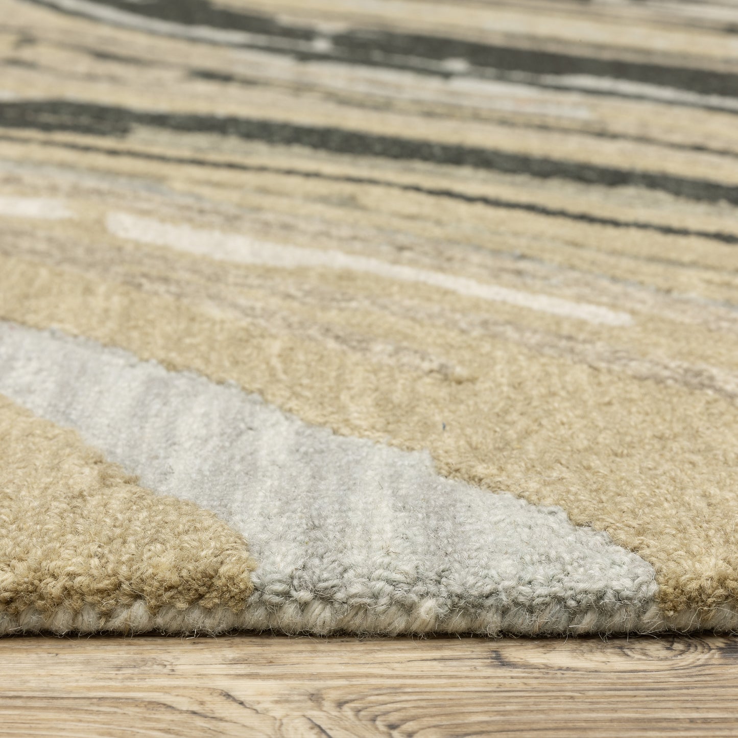 Kipton Abstract Grey/ Gold Mixed Pile Rug