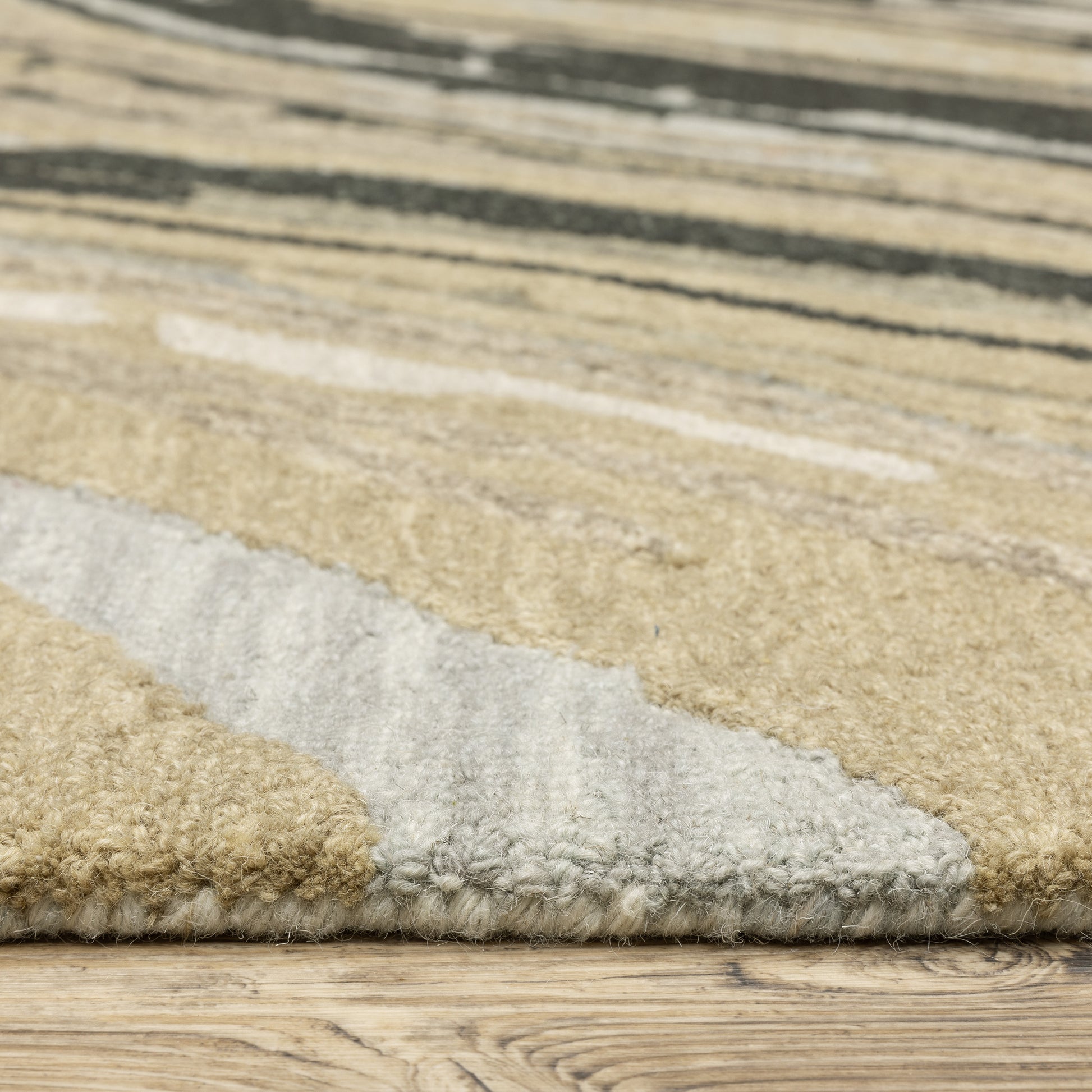 Kipton Abstract Grey/ Gold Mixed Pile Rug