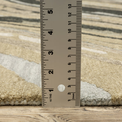 Kipton Abstract Grey/ Gold Mixed Pile Rug