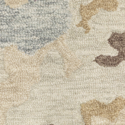 Kipton Abstract Beige/ Blue Mixed Pile Rug